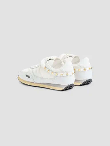 Valentino Garavani Men's Stud Up Sneaker in Leather and Nylon - White | Thumbnail 5