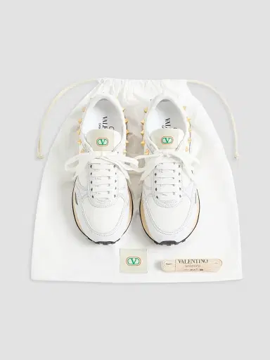 Valentino Garavani Men's Stud Up Sneaker in Leather and Nylon - White | Thumbnail 6