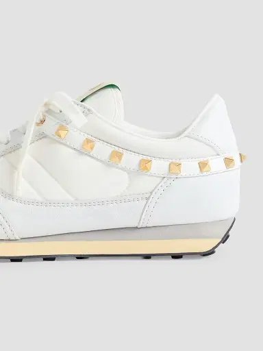 Valentino Garavani Men's Stud Up Sneaker in Leather and Nylon - White | Thumbnail 7