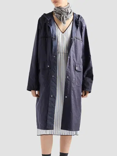Prada Women's Lightweight Nylon Raincoat - Blue - Size 4 | Thumbnail 2