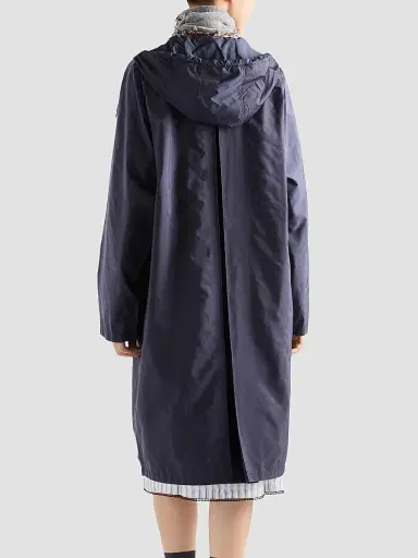 Prada Women's Lightweight Nylon Raincoat - Blue - Size 4 | Thumbnail 3