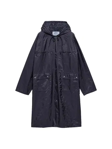 Prada Women's Lightweight Nylon Raincoat - Blue - Size 4 | Thumbnail 1