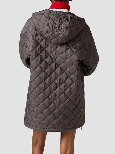 Miu Miu Women's Technical Pongé Down Coat - Grey - Size 6 | Thumbnail 4 Miu Miu Women's Technical Pongé Down Coat - Grey - Size 6 | Thumbnail 4