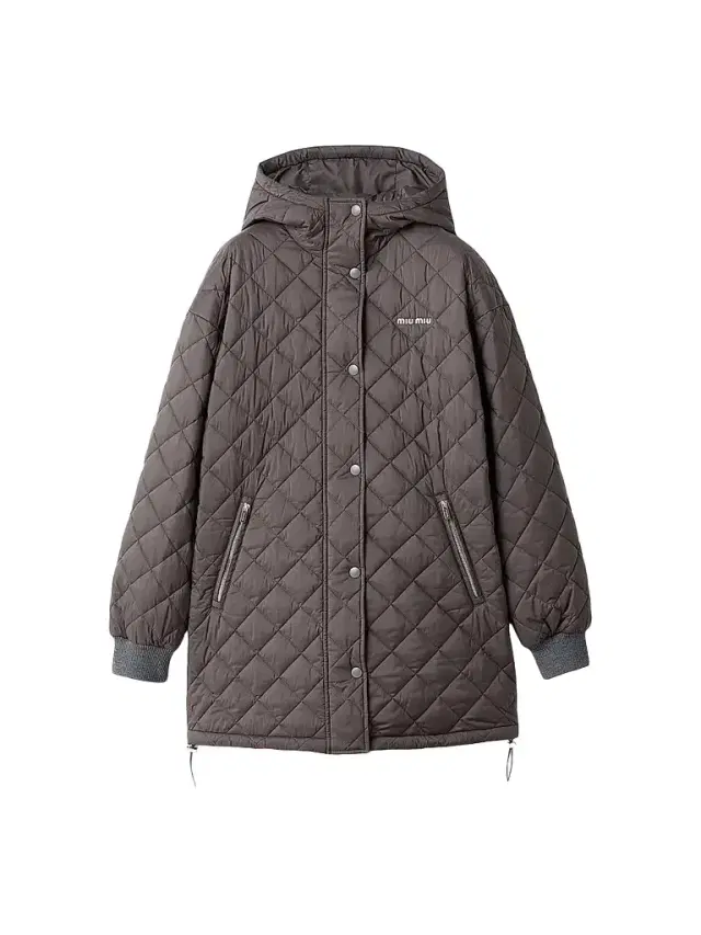 Miu Miu Women's Technical Pongé Down Coat - Grey