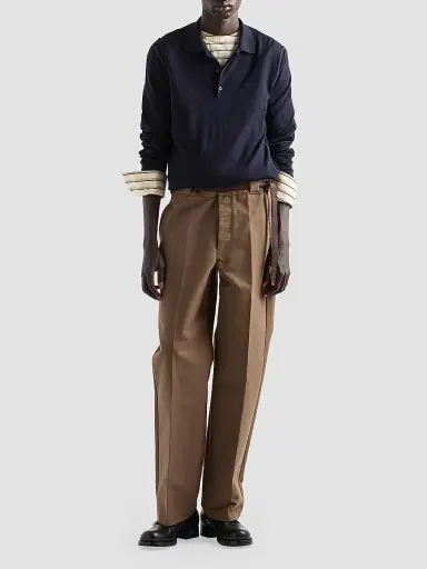 Prada Men's Long-Sleeved Wool Polo Sweater - Blue - Size 44 | Thumbnail 6 Prada Men's Long-Sleeved Wool Polo Sweater - Blue - Size 44 | Thumbnail 6
