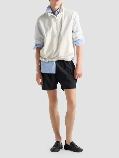 Prada Men's Short-Sleeved Re-Nylon Blouson Jacket - Beige Khaki - Size Small | Thumbnail 2 Prada Men's Short-Sleeved Re-Nylon Blouson Jacket - Beige Khaki - Size Small | Thumbnail 2