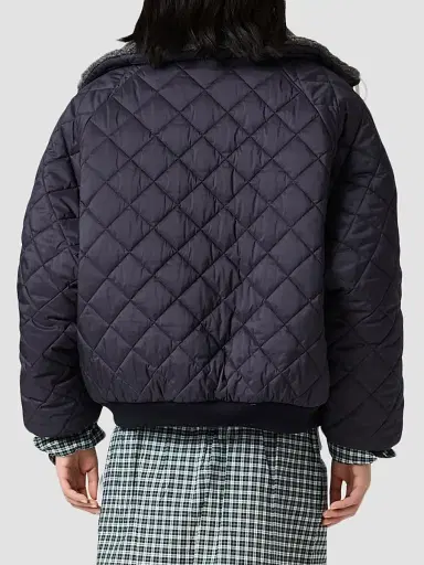 Miu Miu Women's Technical Pongé Down Coat - Blue | Thumbnail 4