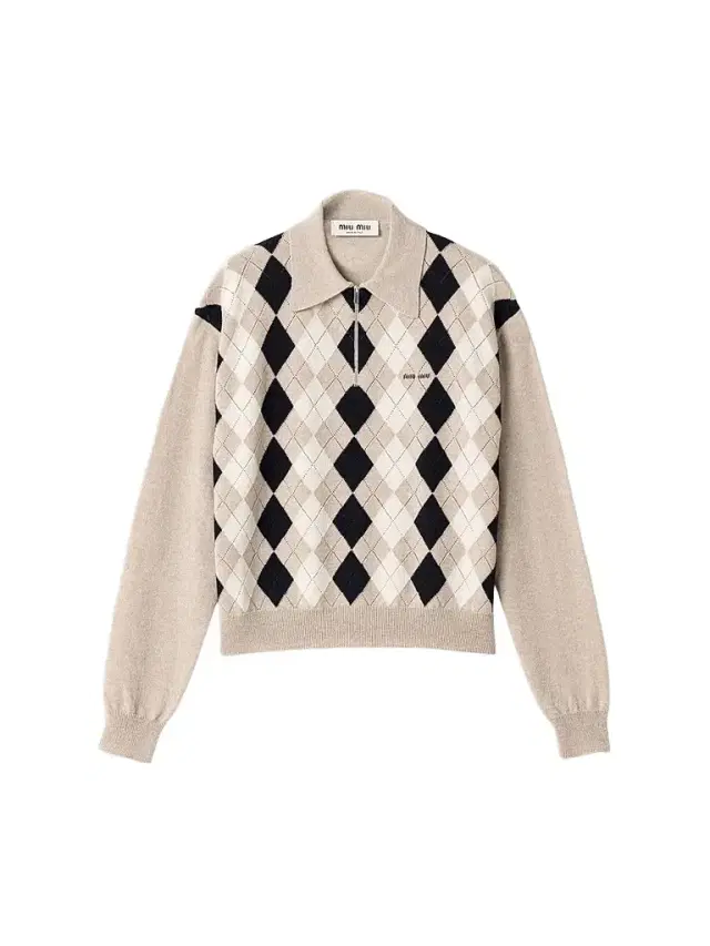 Miu Miu Women's Cashmere Polo Sweater - Beige Multi