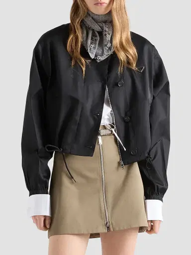 Prada Women's Nylon Blouson Jacket - Black - Size 4 | Thumbnail 2