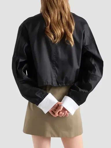 Prada Women's Nylon Blouson Jacket - Black - Size 4 | Thumbnail 4