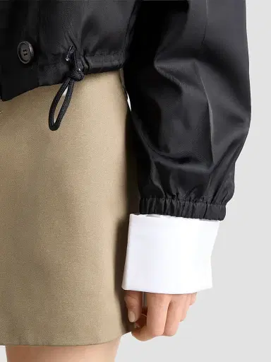 Prada Women's Nylon Blouson Jacket - Black - Size 4 | Thumbnail 6