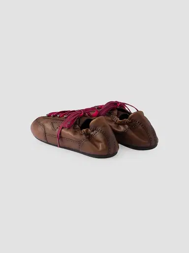 Prada Men's Collapse Antiqued Nappa Leather Sneakers with Hooks - Brown - Size 9.5 | Thumbnail 2