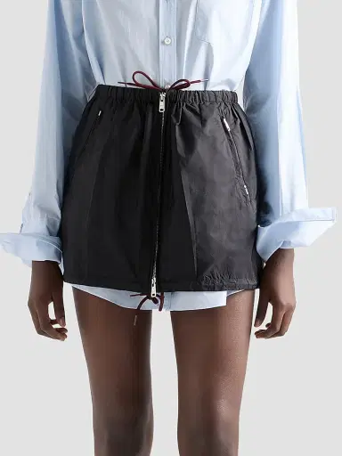 Prada Women's Lightweight Nylon Mini-Skirt - Black - Size 10 | Thumbnail 2 Prada Women's Lightweight Nylon Mini-Skirt - Black - Size 10 | Thumbnail 2