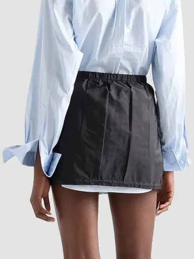 Prada Women's Lightweight Nylon Mini-Skirt - Black - Size 10 | Thumbnail 4 Prada Women's Lightweight Nylon Mini-Skirt - Black - Size 10 | Thumbnail 4