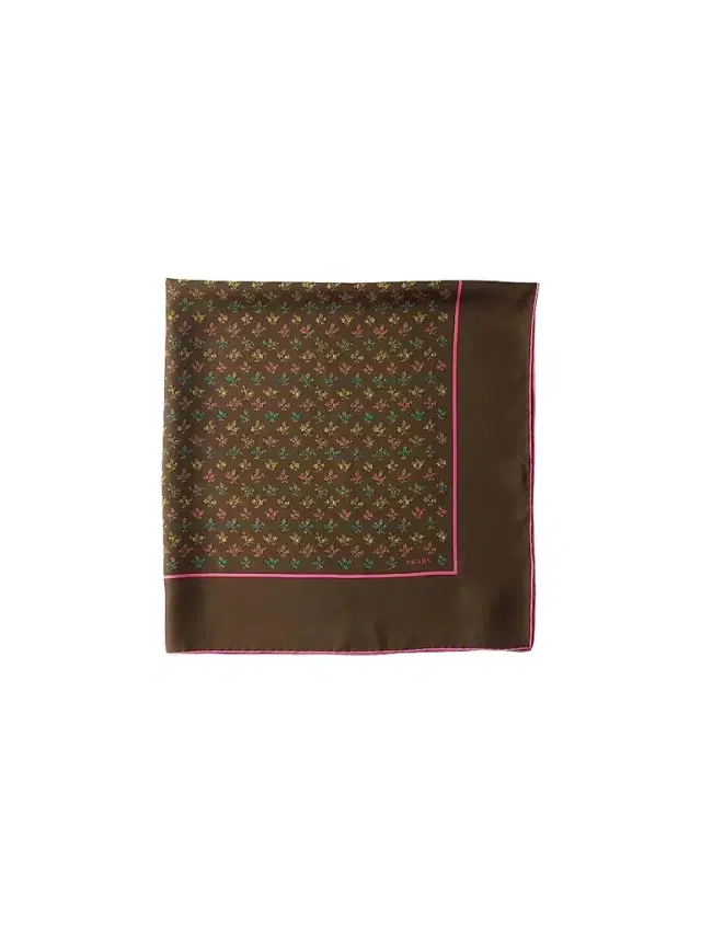 Prada Women's Printed Twill Scarf - Brown