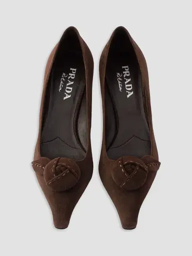 Prada Women's Suede Pumps - Brown - Size 12 | Thumbnail 2 Prada Women's Suede Pumps - Brown - Size 12 | Thumbnail 2