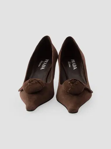 Prada Women's Suede Pumps - Brown - Size 12 | Thumbnail 4 Prada Women's Suede Pumps - Brown - Size 12 | Thumbnail 4