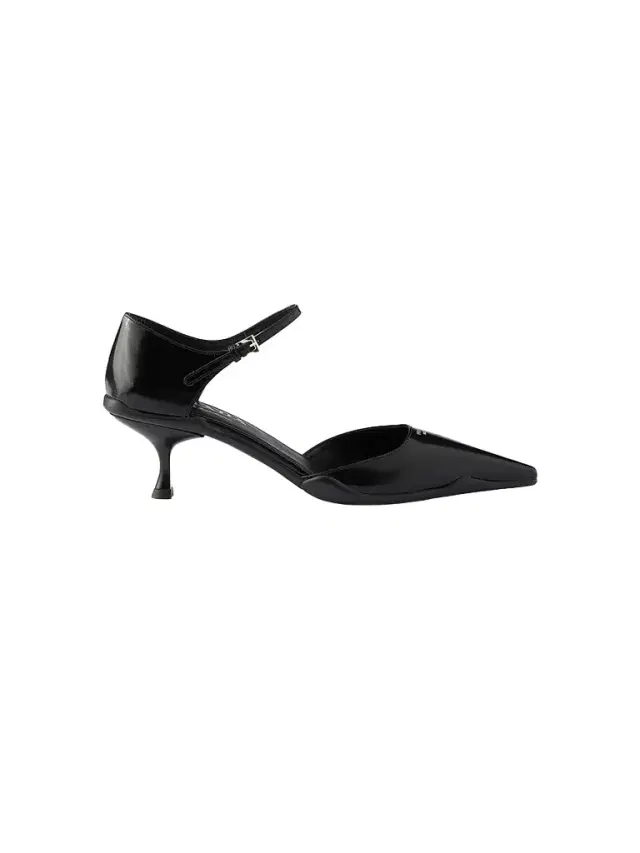 Prada Women's Brushed Leather D'Orsay Pumps - Black