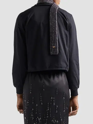 Prada Women's Reversible Jersey Zipper Jacket with Hood - Black - Size XL | Thumbnail 4