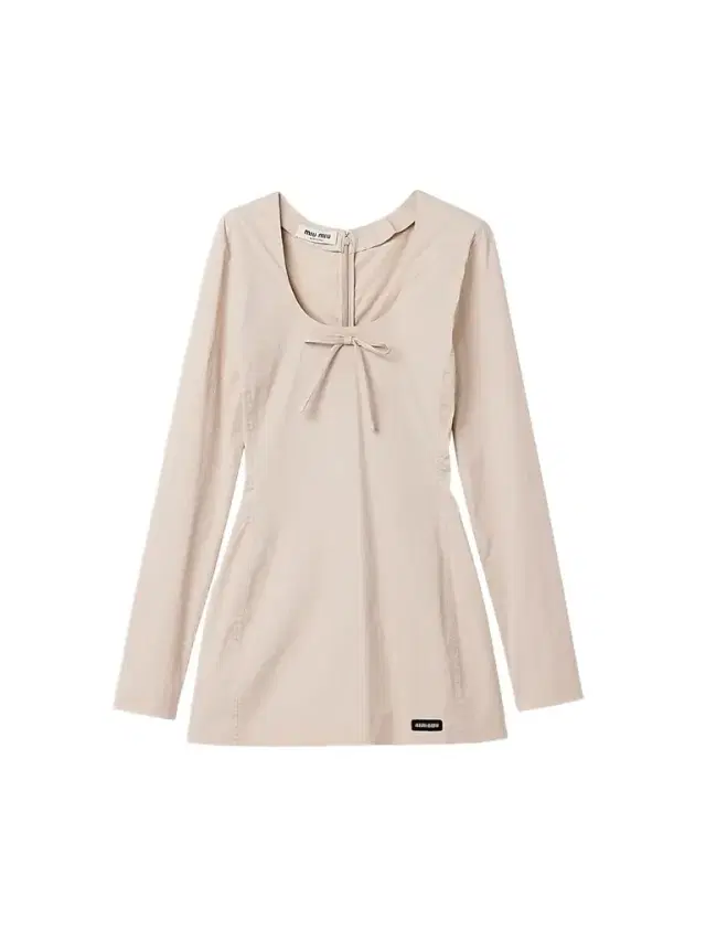 Miu Miu Women's Stretch Poplin Mini Dress - Beige Khaki