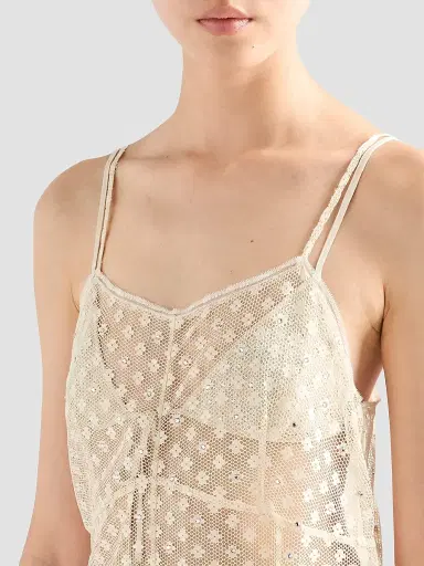 Prada Women's Embroidered Lace Dress - Beige - Size 8 | Thumbnail 6 Prada Women's Embroidered Lace Dress - Beige - Size 8 | Thumbnail 6