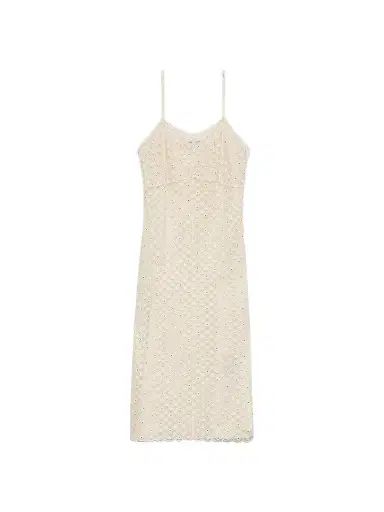 Prada Women's Embroidered Lace Dress - Beige - Size 8 | Thumbnail 1 Prada Women's Embroidered Lace Dress - Beige - Size 8 | Thumbnail 1
