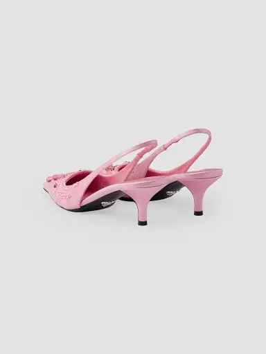 Prada Women's Embroidered Satin Slingback Pumps - Pink | Thumbnail 3 Prada Women's Embroidered Satin Slingback Pumps - Pink | Thumbnail 3