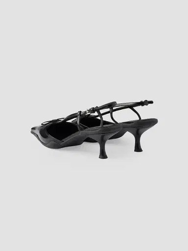 Prada Women's Brushed Leather Slingback Pumps - Black - Size 4.5 | Thumbnail 2 Prada Women's Brushed Leather Slingback Pumps - Black - Size 4.5 | Thumbnail 2