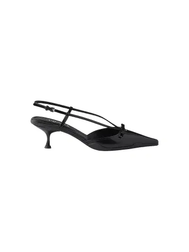 Prada Women's Brushed Leather Slingback Pumps - Black - Size 4.5 | Thumbnail 1 Prada Women's Brushed Leather Slingback Pumps - Black - Size 4.5 | Thumbnail 1