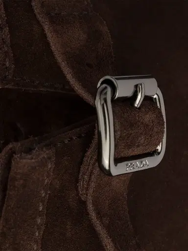 Prada Women's Suede Mid-Calf Boots | Thumbnail 5 Prada Women's Suede Mid-Calf Boots | Thumbnail 5