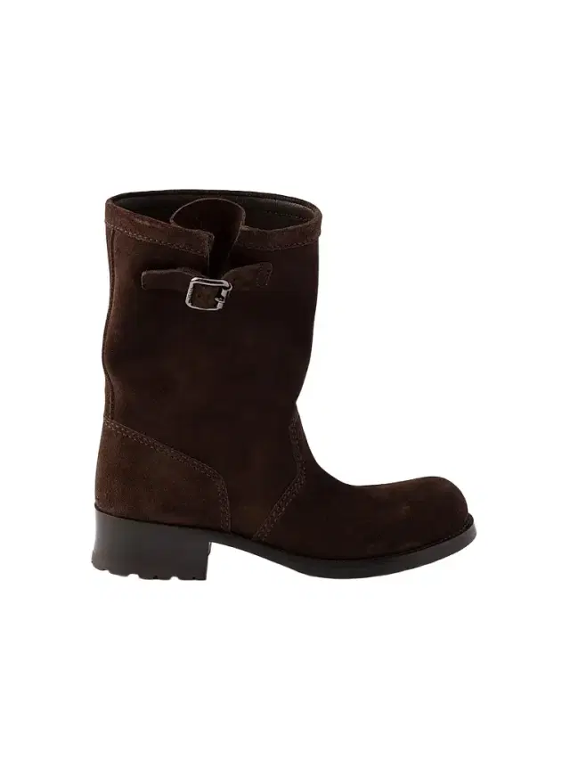 Prada Women's Suede Mid-Calf Boots - Brown