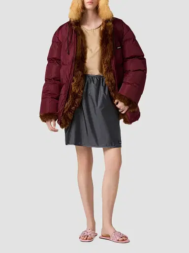 Miu Miu Women's Technical Fabric Skirt - Grey - Size 6 | Thumbnail 2 Miu Miu Women's Technical Fabric Skirt - Grey - Size 6 | Thumbnail 2