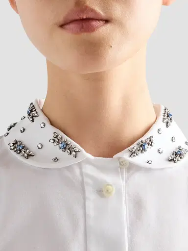 Prada Women's Embroidered Poplin Mini-Dress - White - Size 10 | Thumbnail 5 Prada Women's Embroidered Poplin Mini-Dress - White - Size 10 | Thumbnail 5