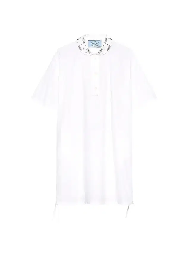 Prada Women's Embroidered Poplin Mini-Dress - White