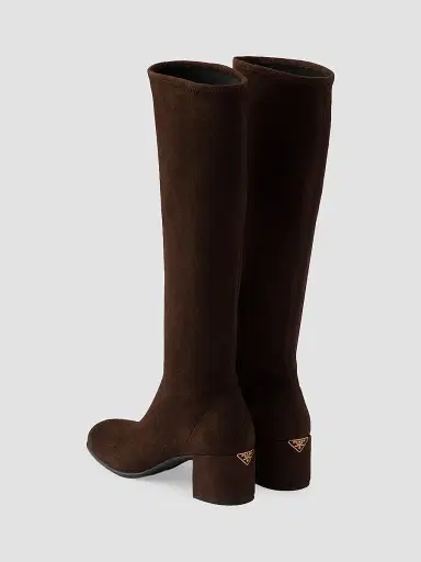 Prada Women's Stretch Suede Boots - Brown - Size 7 | Thumbnail 3