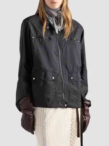 Prada Women's Lightweight Nylon Blouson Jacket - Black - Size 4 | Thumbnail 2 Prada Women's Lightweight Nylon Blouson Jacket - Black - Size 4 | Thumbnail 2
