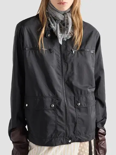Prada Women's Lightweight Nylon Blouson Jacket - Black - Size 4 | Thumbnail 4 Prada Women's Lightweight Nylon Blouson Jacket - Black - Size 4 | Thumbnail 4