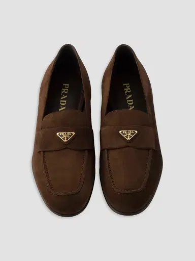 Prada Women's Suede Loafers - Brown - Size 12 | Thumbnail 2 Prada Women's Suede Loafers - Brown - Size 12 | Thumbnail 2