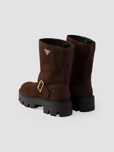 Prada Women's Suede Boots - Brown - Size 11.5 | Thumbnail 3