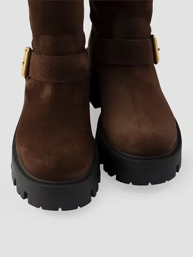 Prada Women's Suede Boots - Brown - Size 11.5 | Thumbnail 4