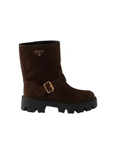 Prada Women's Suede Boots - Brown - Size 11.5 | Thumbnail 1