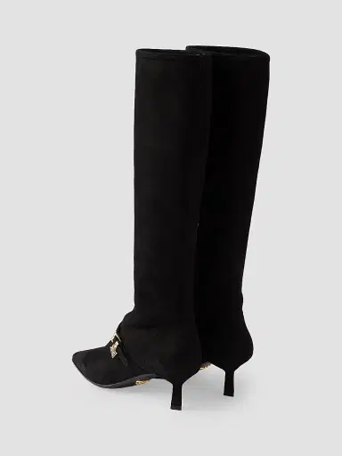 Prada Women's Stretch Suede Boots - Black - Size 11 | Thumbnail 2