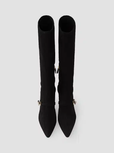 Prada Women's Stretch Suede Boots - Black - Size 11 | Thumbnail 3