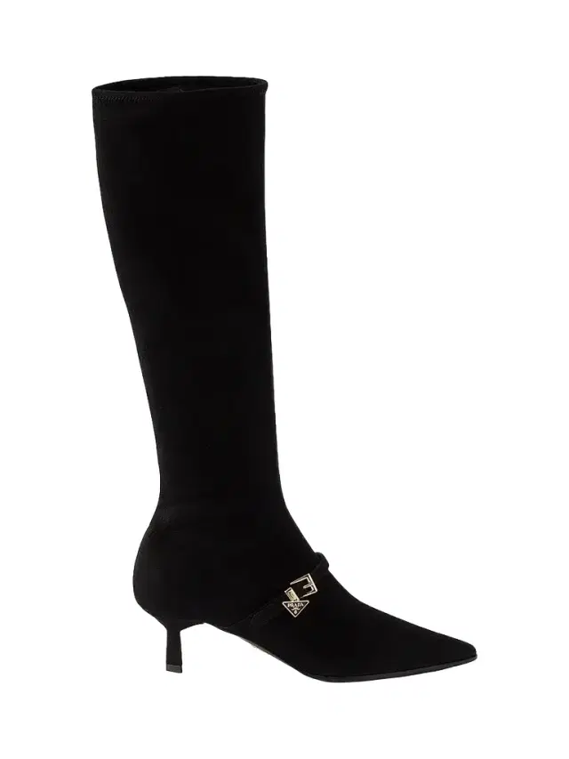 Prada Women's Stretch Suede Boots - Black