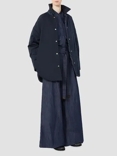 Max Mara Women's Reversible Padded Jacket in Radzmir and Water Repellent Canvas - Ultramarine - Size 10 | Thumbnail 2