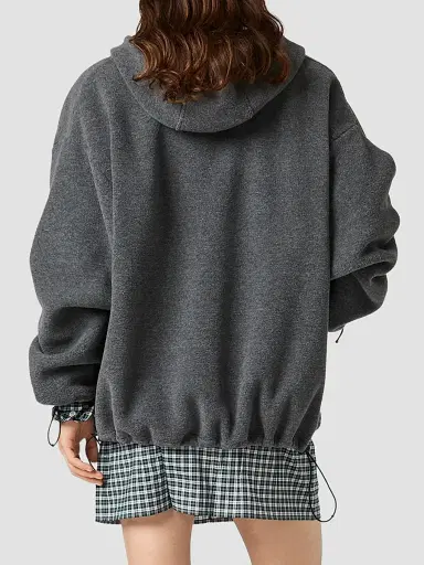 Miu Miu Women's Fleece Zippered Hoodie Jacket - Grey - Size Small | Thumbnail 4
