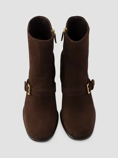 Prada Women's Suede Booties - Brown - Size 12 | Thumbnail 2