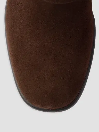 Prada Women's Suede Booties - Brown - Size 12 | Thumbnail 4