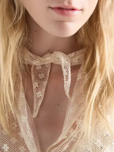 Prada Women's Embroidered Lace Dress - Beige - Size 6 | Thumbnail 6 Prada Women's Embroidered Lace Dress - Beige - Size 6 | Thumbnail 6
