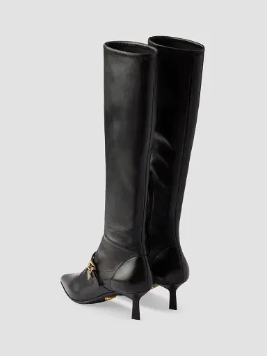 Prada Women's Stretch Nappa Leather Boots - Black - Size 12 | Thumbnail 3